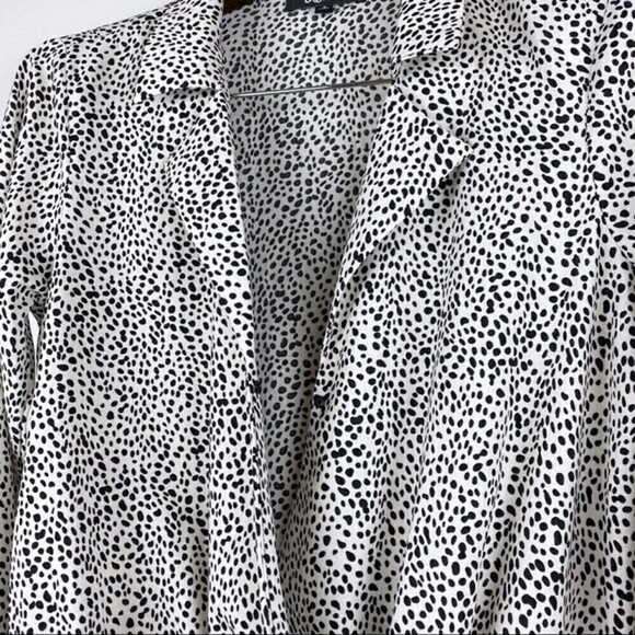 Lulu's Always Lovely Ivory and Black Print Long Sleeve Bodysuit Size S - Picture 6 of 13